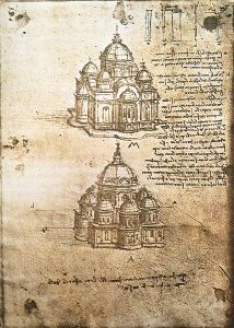 Two of Leonardo's Sketches of Churches
